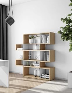 Bibliothèque Lisbon 2 - Chêne/blanc -Meubles Tables Et Chaises Shop 9500.319686 London 002 Oak Pure White Backs 5 1519