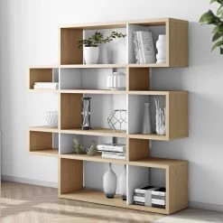 Bibliothèque Lisbon 2 - Chêne/blanc