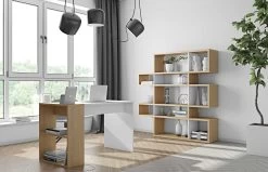 Bibliothèque Lisbon 2 - Chêne/blanc -Meubles Tables Et Chaises Shop 9500.319686 London 002 Oak Pure White Backs 6 c3ed