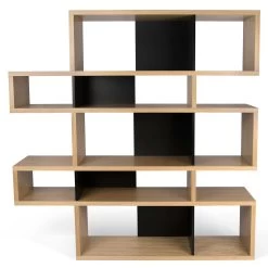 Bibliothèque Lisbon 2 - Chêne/noir -Meubles Tables Et Chaises Shop 9500.319693 London 002 Oak Pure Black Backs 1 870d