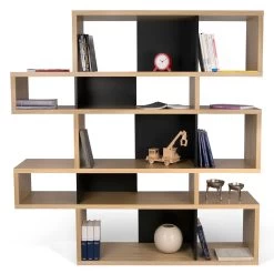 Bibliothèque Lisbon 2 - Chêne/noir -Meubles Tables Et Chaises Shop 9500.319693 London 002 Oak Pure Black Backs 3 5f06