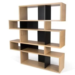 Bibliothèque Lisbon 2 - Chêne/noir -Meubles Tables Et Chaises Shop 9500.319693 London 002 Oak Pure Black Backs 4 4c13