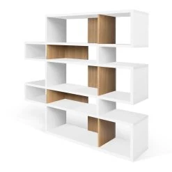 Bibliothèque Lisbon 2 - Blanc/chêne -Meubles Tables Et Chaises Shop 9500.319709 London 002 Pure White and Oak 2 2ff6