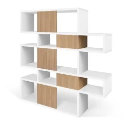 Bibliothèque Lisbon 2 - Blanc/chêne -Meubles Tables Et Chaises Shop 9500.319709 London 002 Pure White and Oak 6 9bc8