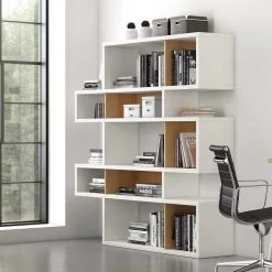 Bibliothèque Lisbon 2 - Blanc/chêne