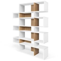Bibliothèque Lisbon 3 - Blanc/chêne -Meubles Tables Et Chaises Shop 9500.319747 London 003 Pure White and Oak 2 192c