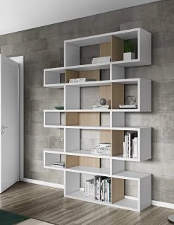 Bibliothèque Lisbon 3 - Blanc/chêne -Meubles Tables Et Chaises Shop 9500.319747 London 003 Pure White and Oak 7 d52e