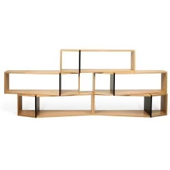 Bibliothèque One - Chêne/noir