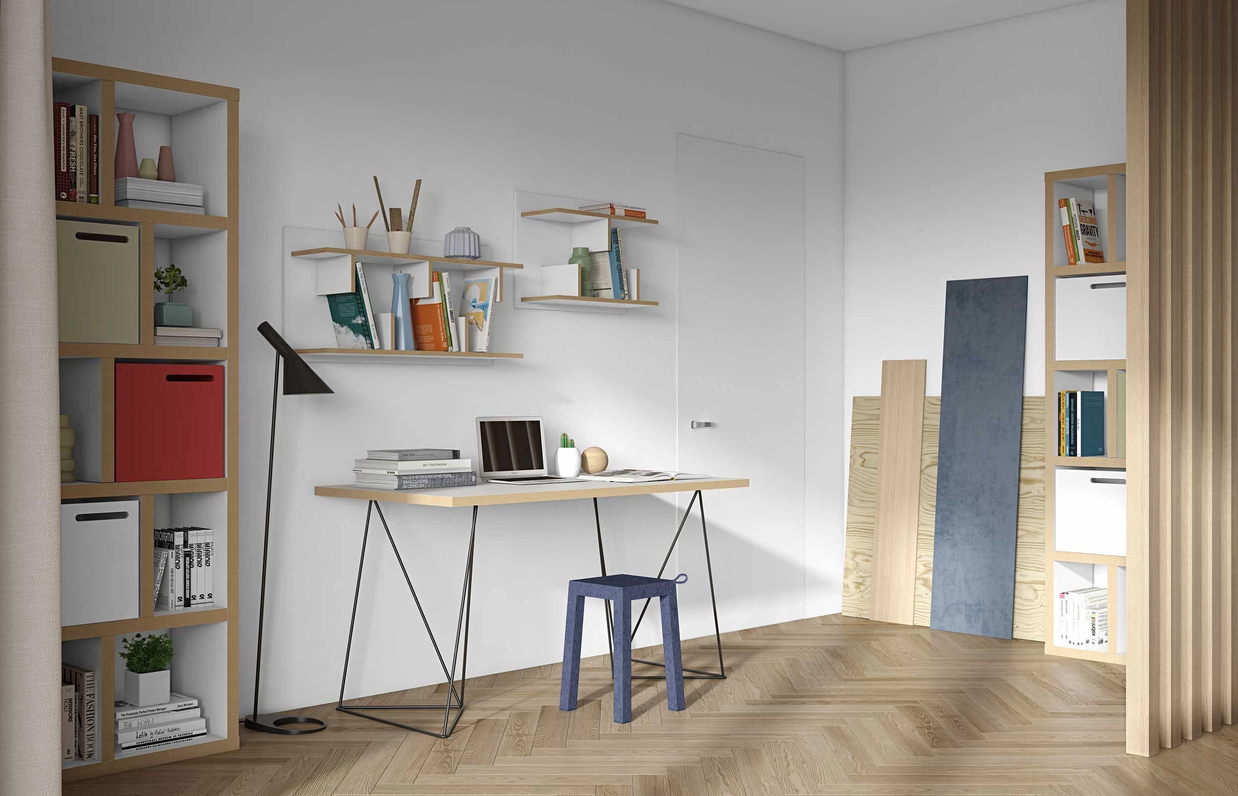 Etagère Berkeley 70 Cm 5 Niveaux - Blanc/contreplaqué 8 Etagère Berkeley 70 Cm 5 Niveaux - Blanc/contreplaqué – Image 8