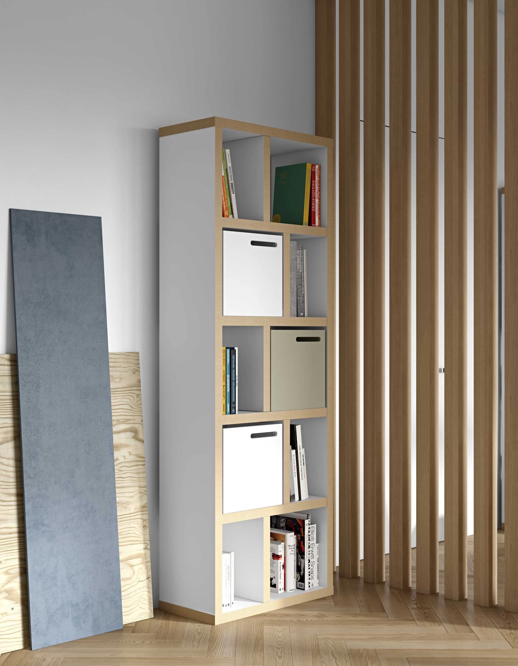 Etagère Berkeley 70 Cm 5 Niveaux - Blanc/contreplaqué 9 Etagère Berkeley 70 Cm 5 Niveaux - Blanc/contreplaqué – Image 9