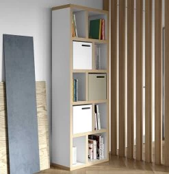 Etagère Berkeley 70 Cm 5 Niveaux - Blanc/contreplaqué