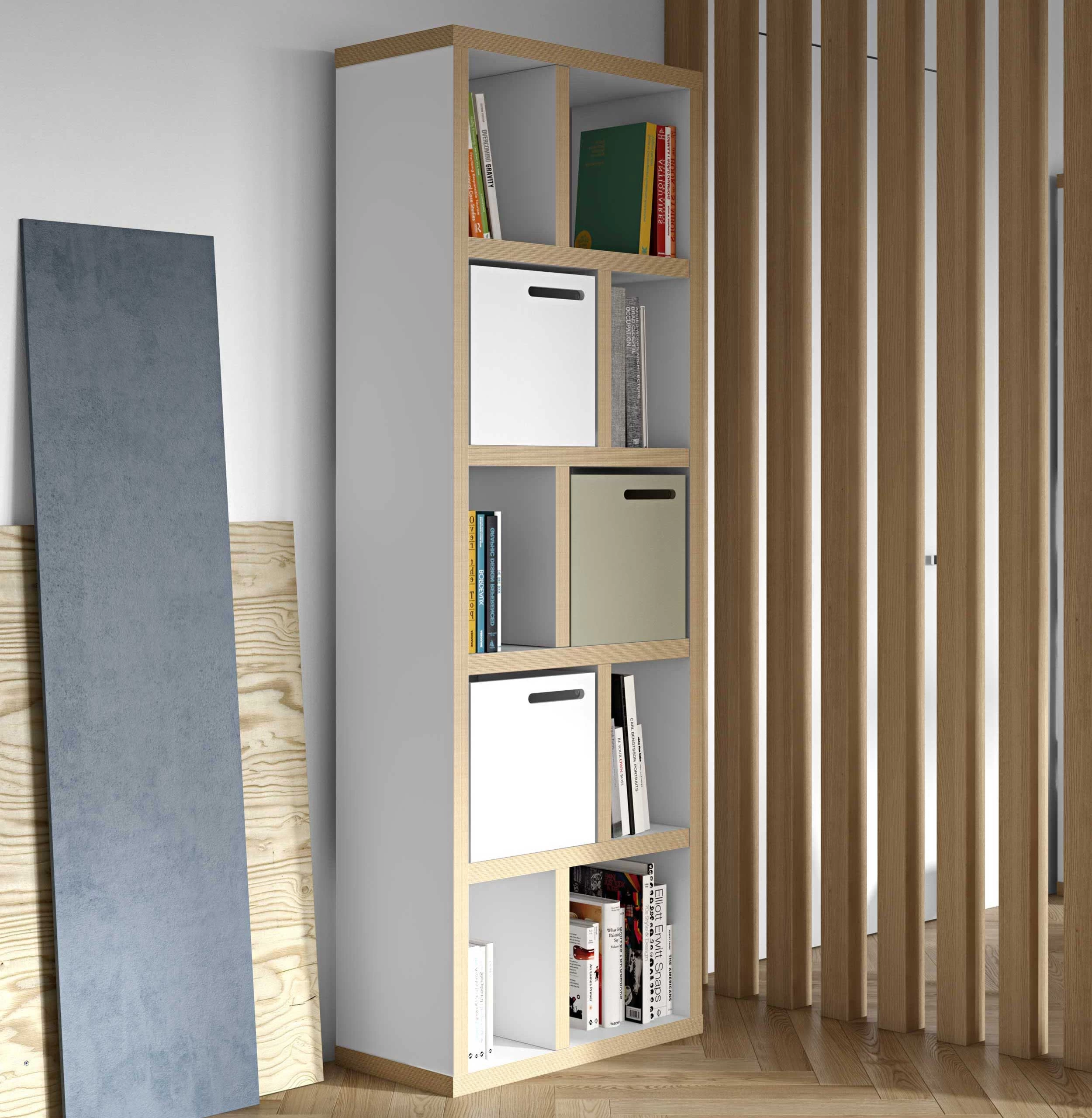 Etagère Berkeley 70 Cm 5 Niveaux - Blanc/contreplaqué 1 Etagère Berkeley 70 Cm 5 Niveaux - Blanc/contreplaqué