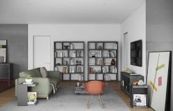 Etagère Berkeley 150 Cm 5 Niveaux - Décor Béton -Meubles Tables Et Chaises Shop 9500.320309 Berlin 150 5N Concrete 9 c433