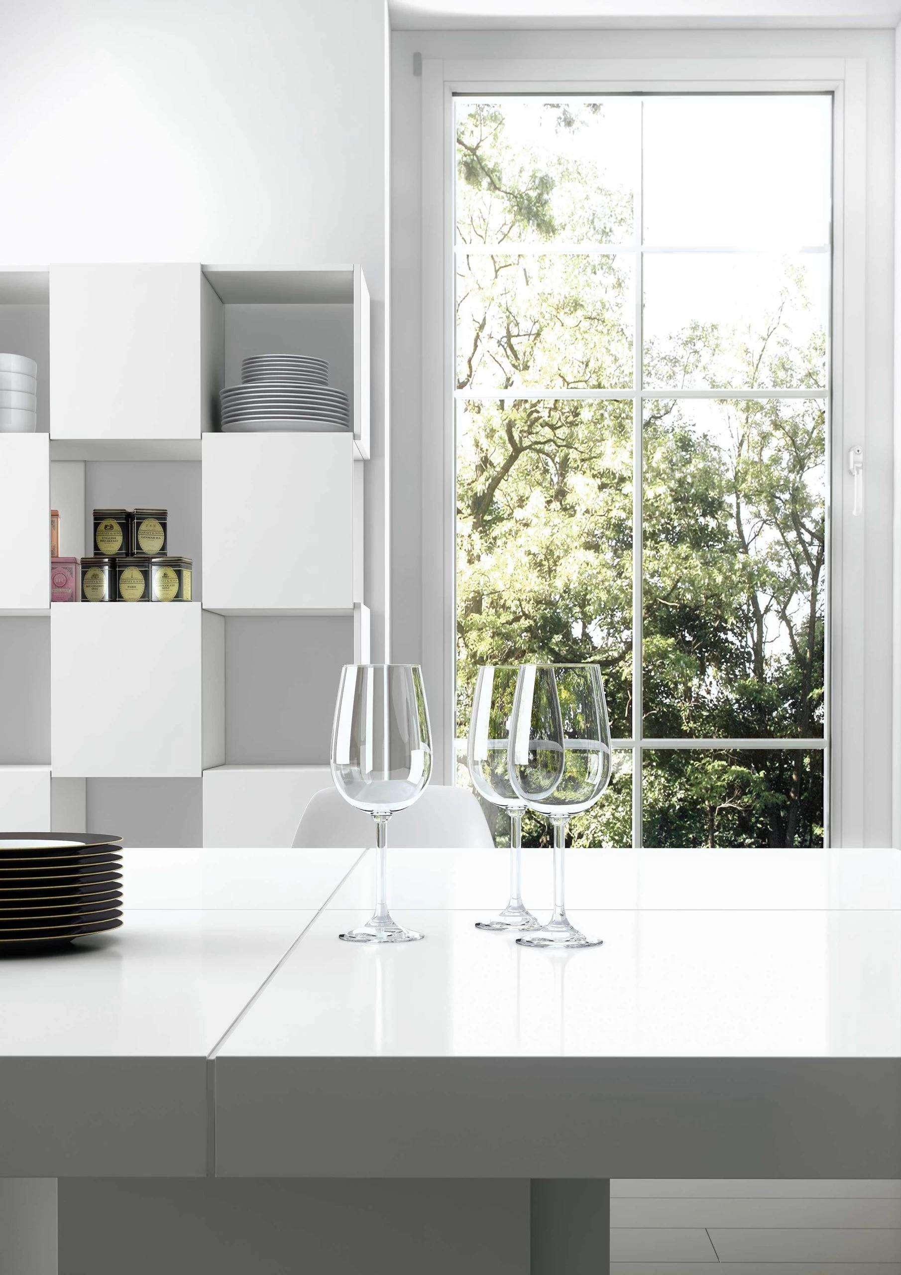 Table à Manger Mundus 150 X 150 Cm - Blanc Brillant 10 Table à Manger Mundus 150 X 150 Cm - Blanc Brillant – Image 10