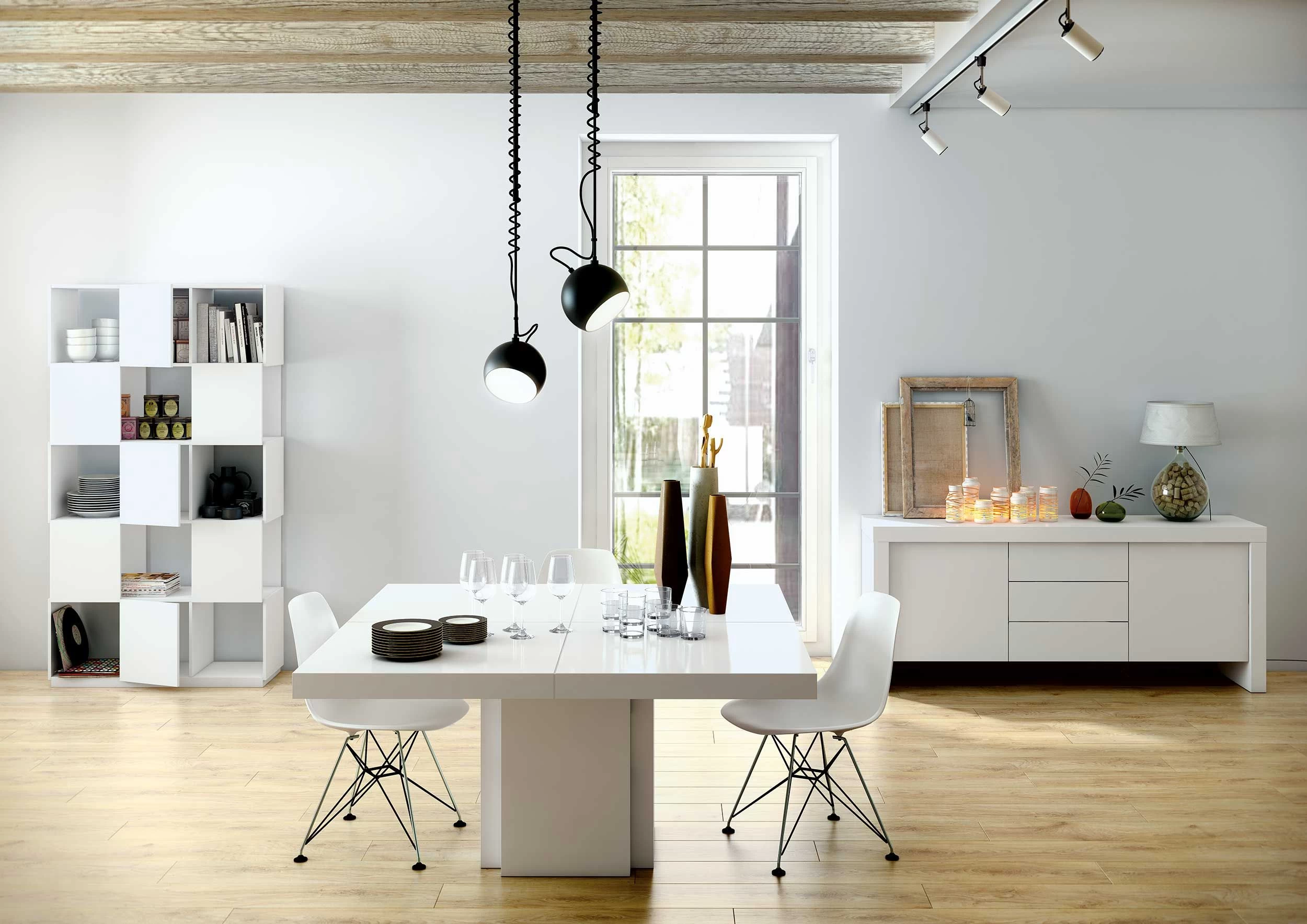 Table à Manger Mundus 150 X 150 Cm - Blanc Brillant 9 Table à Manger Mundus 150 X 150 Cm - Blanc Brillant – Image 9