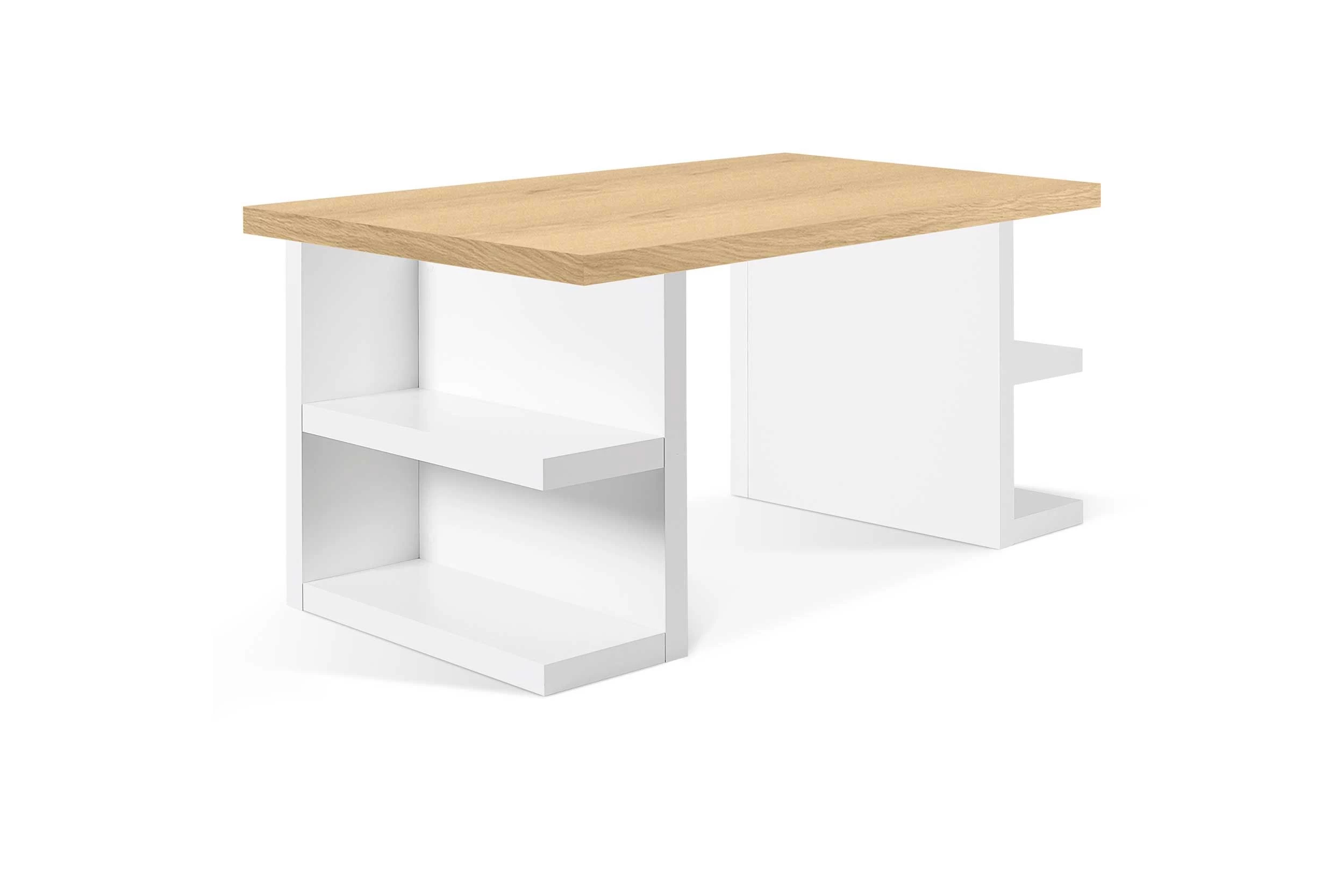 Bureau Multis 160cm - Blanc/chêne 2 Bureau Multis 160cm - Blanc/chêne – Image 2