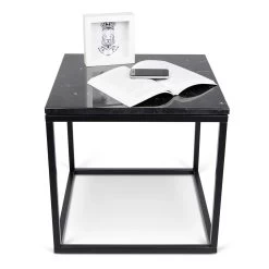Table D'appoint Prairie - Marbre Noir/acier -Meubles Tables Et Chaises Shop 9500.623011 Prairie50 black marble Top black legs 4 3749