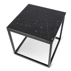 Table D'appoint Prairie - Marbre Noir/acier -Meubles Tables Et Chaises Shop 9500.623011 Prairie50 black marble Top black legs 9 942f
