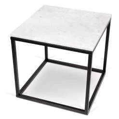 Table D'appoint Prairie - Marbre Blanc/acier -Meubles Tables Et Chaises Shop 9500.625015 Prairie50 white marble Top black legs 4 9850