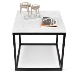 Table D'appoint Prairie - Marbre Blanc/acier