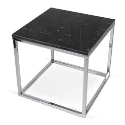 Table D'appoint Prairie - Marbre Noir/chrome 7 Table D'appoint Prairie - Marbre Noir/chrome -Meubles Tables Et Chaises Shop 9500.625022 Prairie50 black marble Top chrome legs 1 5924