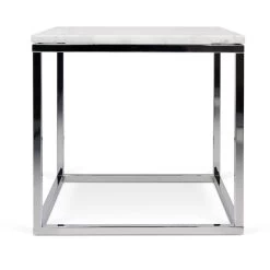 Table D'appoint Prairie - Marbre Blanc/chrome -Meubles Tables Et Chaises Shop 9500.625053 Prairie50 white marble Top chrome legs 2 48a9