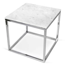 Table D'appoint Prairie - Marbre Blanc/chrome -Meubles Tables Et Chaises Shop 9500.625053 Prairie50 white marble Top chrome legs 3 3b06
