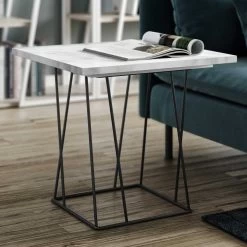 Table D'appoint Helix - Marbre Blanc