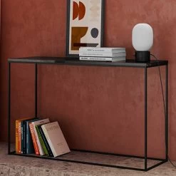 Console Gleam 120cm - Marbre Noir/acier