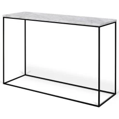 Console Gleam 120cm - Marbre Blanc/acier -Meubles Tables Et Chaises Shop 9500.628924 Gleam Console White Marble Black Steel 2 992f