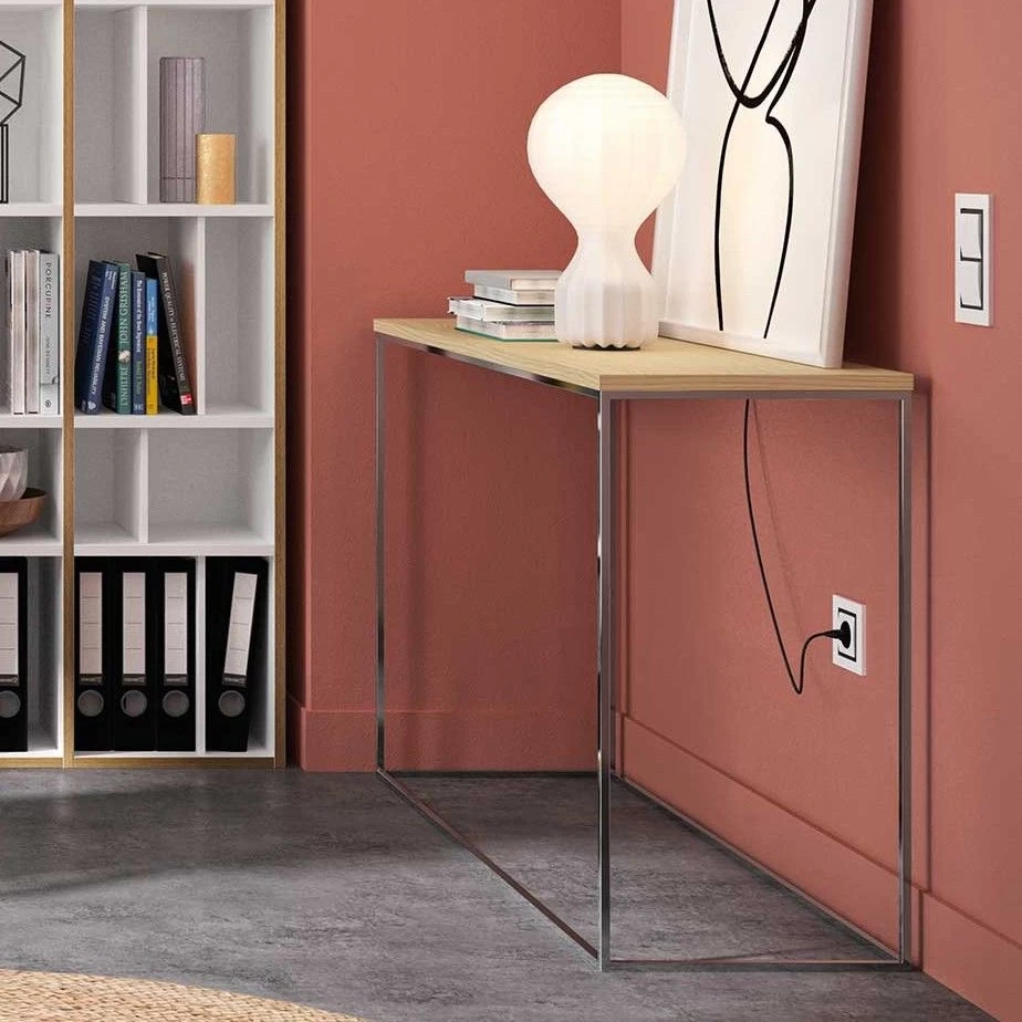 Table D'appoint Gleam 120cm - Chêne/chrome 1 Table D'appoint Gleam 120cm - Chêne/chrome