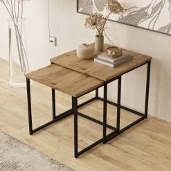 Ensemble De Tables Gigognes élégantes | 100% Mélaminé | Pin Atlantique -Meubles Tables Et Chaises Shop 956LCS1206 20 202 6ff3