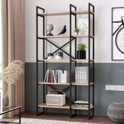 Bibliothèque Locelso" | Epaisseur 18mm | Cadre En Métal | Pin Atlantique