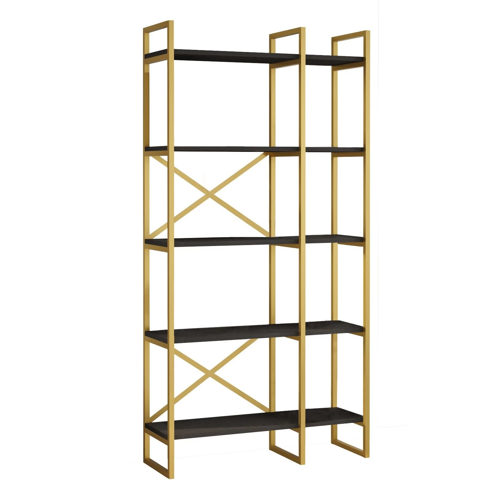 Locelso Bookshelf | 18mm Thickness | Black Gold 2 Locelso Bookshelf | 18mm Thickness | Black Gold – Image 2