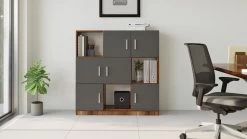 Locelso Cabinet | 100% Mélamine | Epaisseur 18mm | Noyer Anthracite 10 Locelso Cabinet | 100% Mélamine | Epaisseur 18mm | Noyer Anthracite -Meubles Tables Et Chaises Shop 956LCS1517 20 203 2e4c