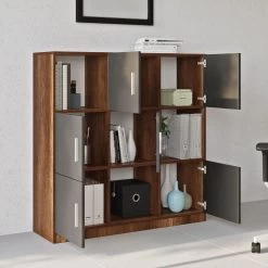 Locelso Cabinet | 100% Mélamine | Epaisseur 18mm | Noyer Anthracite 9 Locelso Cabinet | 100% Mélamine | Epaisseur 18mm | Noyer Anthracite -Meubles Tables Et Chaises Shop 956LCS1517 20 204 9a0b