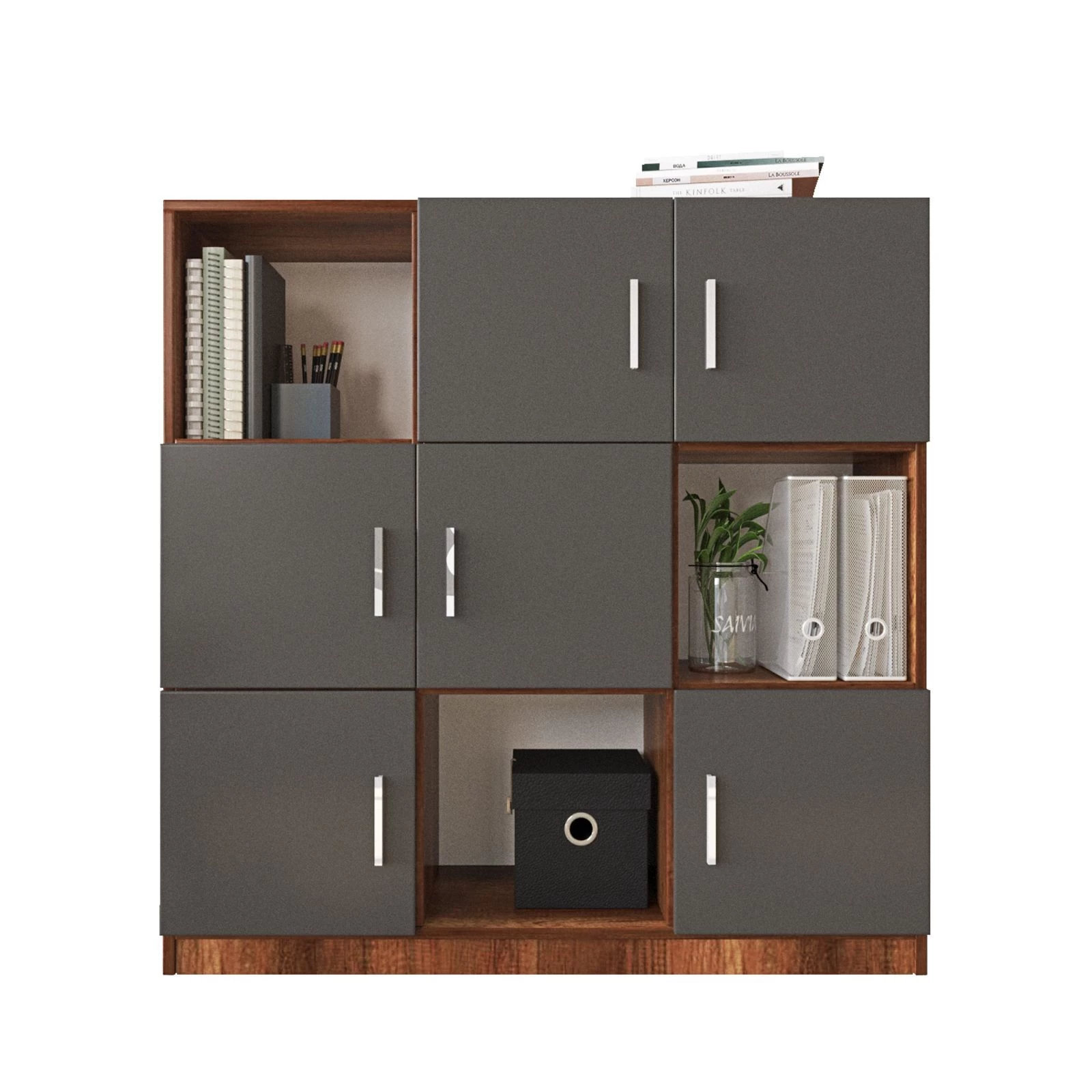 Locelso Cabinet | 100% Mélamine | Epaisseur 18mm | Noyer Anthracite 3 Locelso Cabinet | 100% Mélamine | Epaisseur 18mm | Noyer Anthracite – Image 3