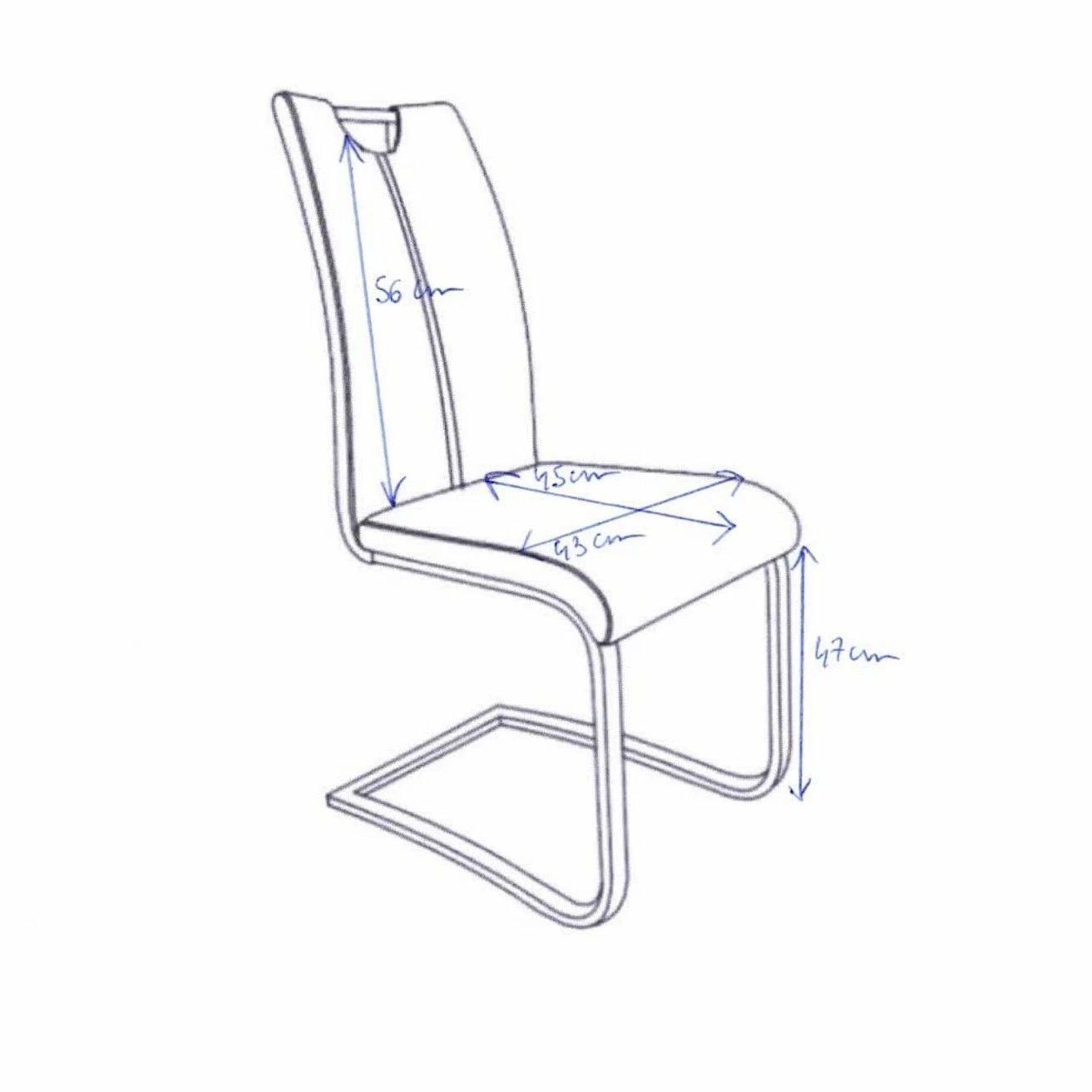 Chaise Cantilever Sofia - Gris 2 Chaise Cantilever Sofia - Gris – Image 2