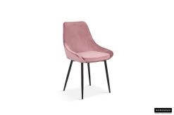 Chaise Mirano Métal/velours - Rose -Meubles Tables Et Chaises Shop 9611 7 w1 b44a