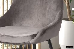 Chaise Mirano Métal/velours - Gris -Meubles Tables Et Chaises Shop 9611 9 d2 9d2f