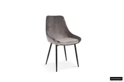 Chaise Mirano Métal/velours - Gris -Meubles Tables Et Chaises Shop 9611 9 w1 64fd