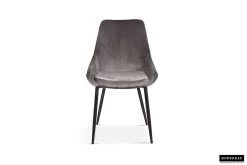 Chaise Mirano Métal/velours - Gris -Meubles Tables Et Chaises Shop 9611 9 w2 36ed