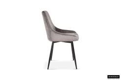 Chaise Mirano Métal/velours - Gris -Meubles Tables Et Chaises Shop 9611 9 w3 f7e3
