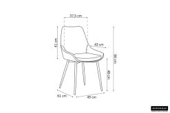 Chaise Mirano Métal/velours - Or -Meubles Tables Et Chaises Shop 9611 p 151a
