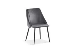 Chaise Maria Velours - Gris/noir -Meubles Tables Et Chaises Shop 9655 3 w1 a292