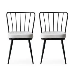 Ensemble De Chaises élégantes (2 Pièces) | Confortable Et Moderne | Structure 100% Métal | Assise En Velours | Noir