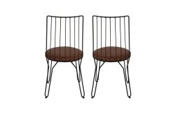 Ensemble De Chaises Vella (2 Pièces) | Structure En Métal, Siège En Simili-cuir | Noir -Meubles Tables Et Chaises Shop 974NMB1191 20 203 2537