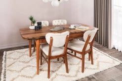 Vella Chair Set (2 Pcs) | 100% Wooden Frame | Velvet Fabric | Walnut Beige -Meubles Tables Et Chaises Shop 974NMB1197 20 205 8751
