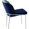 Vella Chair Set | 4 Pieces | Metal Frame | Velvet Fabric Seat | Dark Blue White