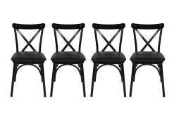 Vella Chair Set | 4 Pieces | Melamine Coated | Metal Legs | 42x81x40cm -Meubles Tables Et Chaises Shop 974NMB1215 20 204 0628